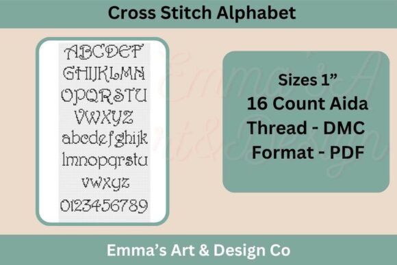 Elegant Alphabet Cross Stitch Pattern PDF for Modern Design