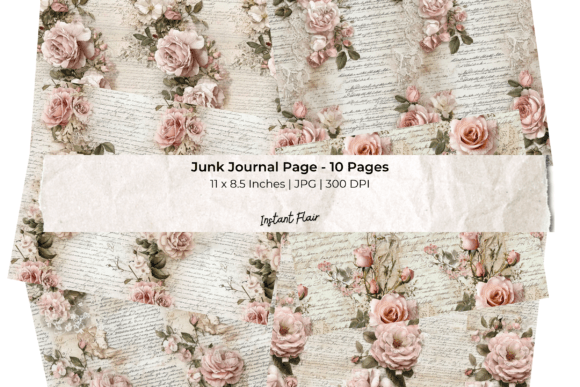 Elevate Your Projects with Romantic Rose Junk Journal Pages