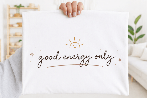 Good Energy Only Minimalist Positive PNG