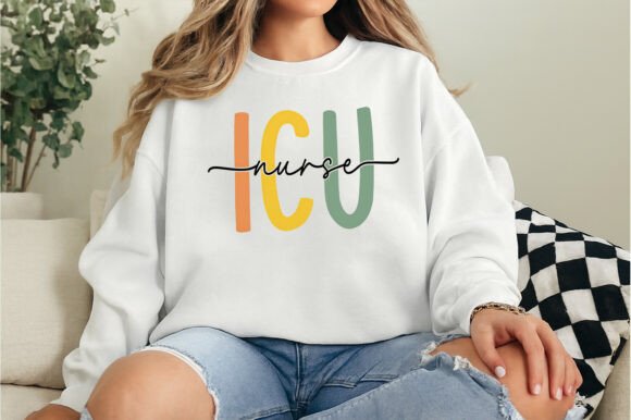 ICU Nurse Typography PNG: Modern Design for Healthcare Projects