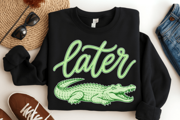 Later Gator PNG: Trendy Animal Quote Tee for Southern Charm
