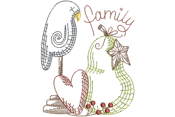 Primitive Crow & Pear Embroidery: A Study in Folk Art Branding